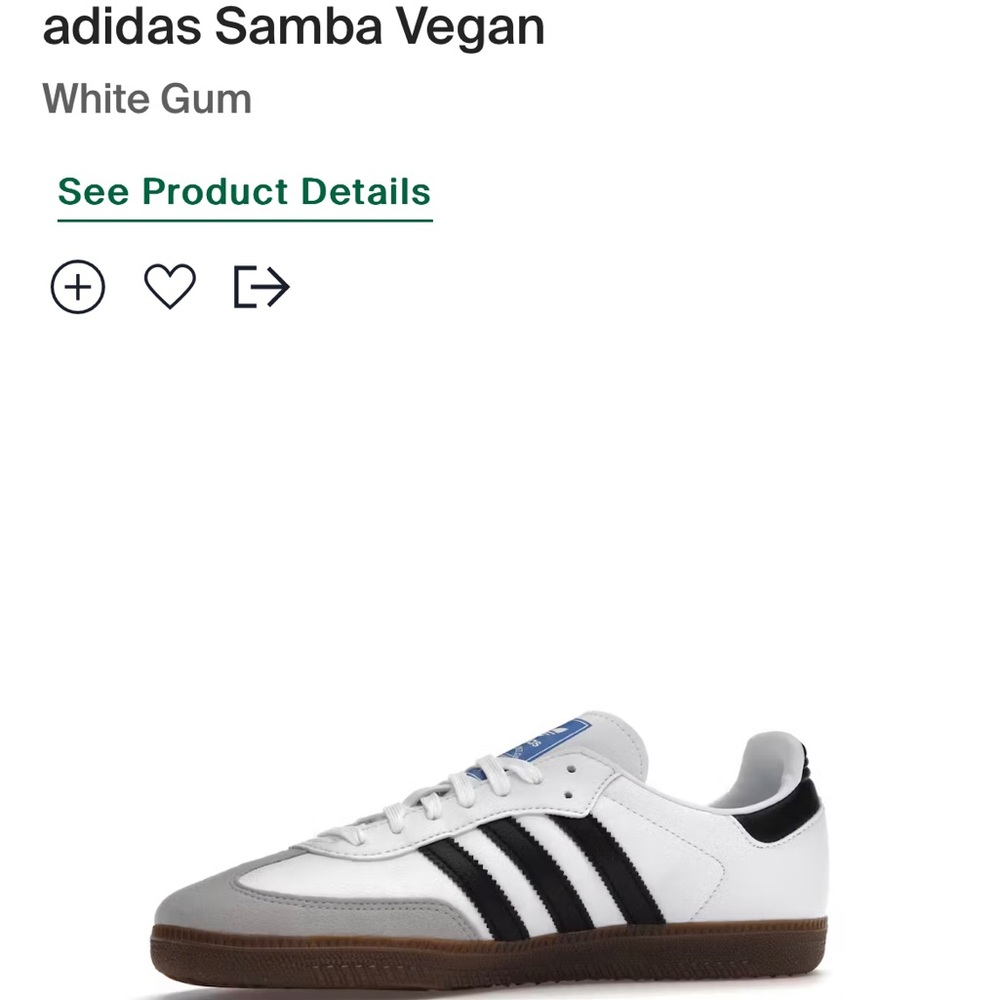 NWOT Adidas Samba Vegan